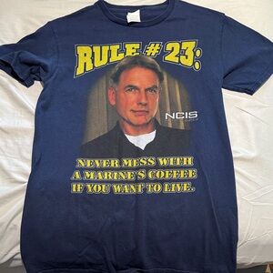 Navy Blue Graphic T-Shirt with NCIS Design